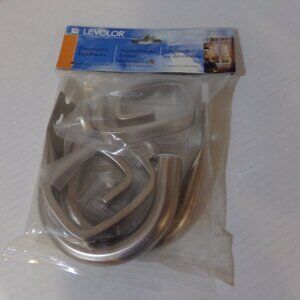 NWT Levolor Pair Decorative Curtain Tiebacks Brushed Silver Look